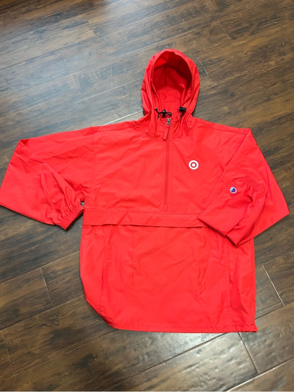 Champion Red Hooded Windbreaker with Target Logo